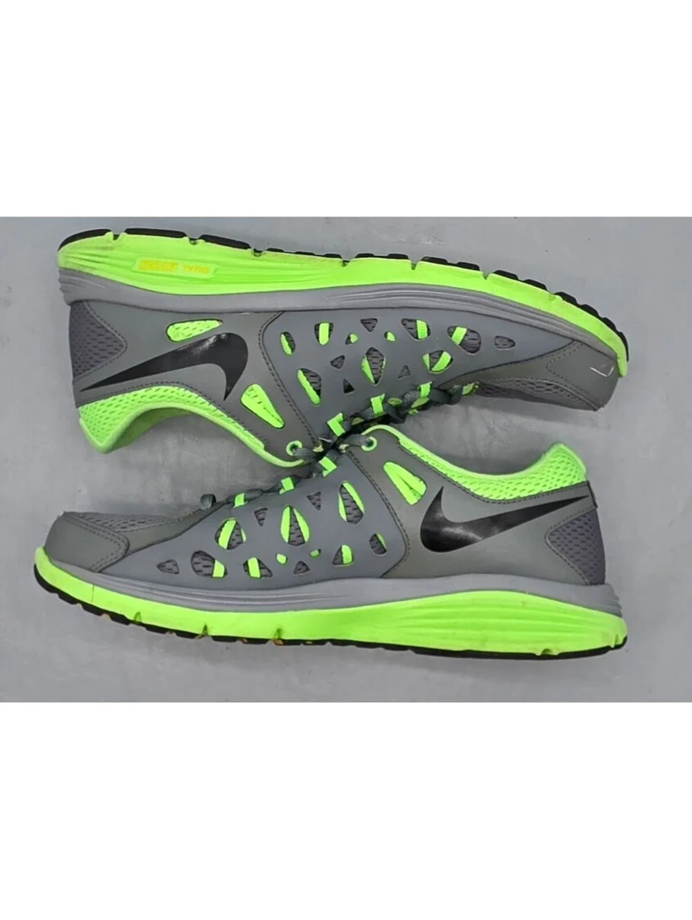 🔥Nike LIVE STRONG Dual Fusion 599180-001 Athletic Sneakers Grey Green Men Sz 11